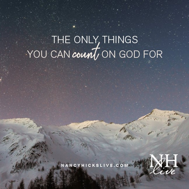 The Only Thing You Can Count On God For