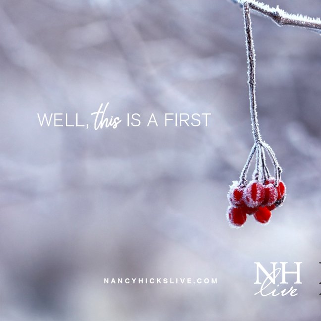 Well, This is a First